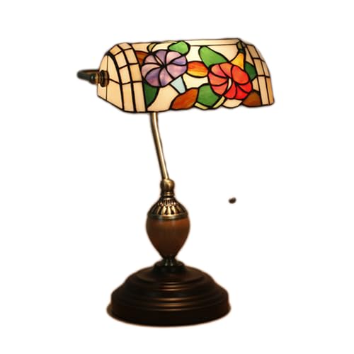 JPXXFM Lampada da Tavolo banco di Lettura Lampada Lettura in Stile Barocco in Vetro colorato per Soggiorno Camera da Letto da Letto