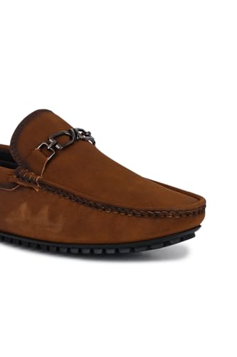 Image of OCIO Shoes Men's Driving Loafers OS1135 - Slip-On Leather Moccasins with Rubber Sole & Round Toe
