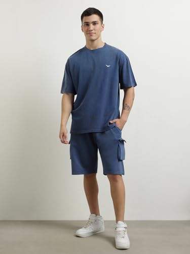 Image of Nobero Oversized Co-ord Set for Men |Cargo Shorts Co ord Set for men | Oversized Fit | Cargo Pockets | Matching Top & Shorts | Casual & Streetwear