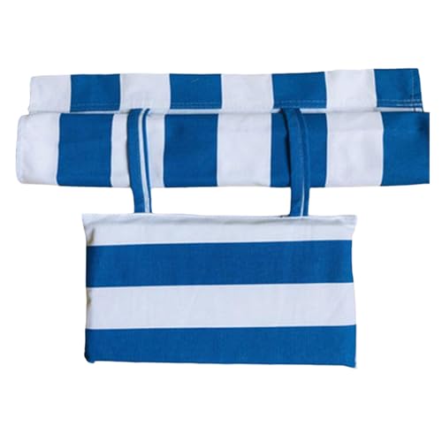 AEIOFU Sling Chair Replacement Fabric 45x17 Striped Sling Chair Fabric with Pillow Long Lasting Heavy Duty Canvas for Seaside, Deck, Patio, Garden, Sky Blue