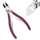 KATA 6 Inch Flush Cut Wire Cutters, Heavy Duty Side Cutters with Safety Cap, Spring Loaded Ergonomic Handle, Precision Wire Cutting Tool for Electrical, Crafts, Jewelry and Electronics