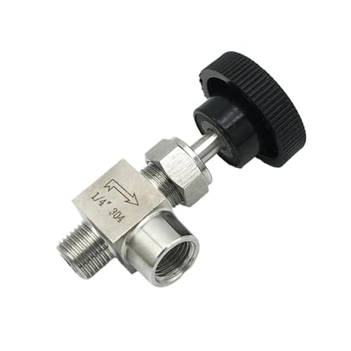 Válvula de aguja de 1/2" NPT macho a hembra para control de flujo de agua y aceite 2