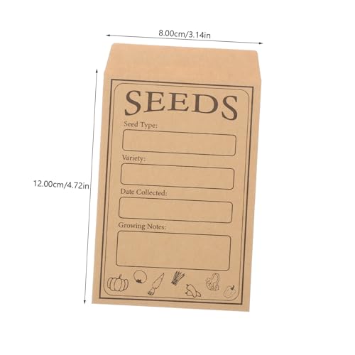 DEARMAMY 50個牛皮紙種子封筒袋 自己粘着テープ付き 小型収納用ペーパーエンベロープ 種子保護に 持ち運び便利