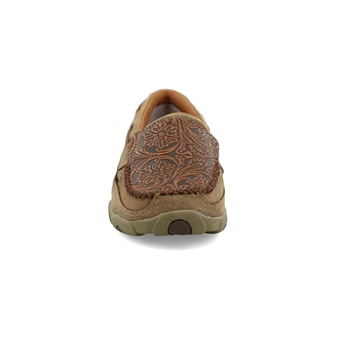 Image of Twisted X Women's Slip-On Driving Moc, Moc Toe, Bomber & Tooled Brown, 10 M