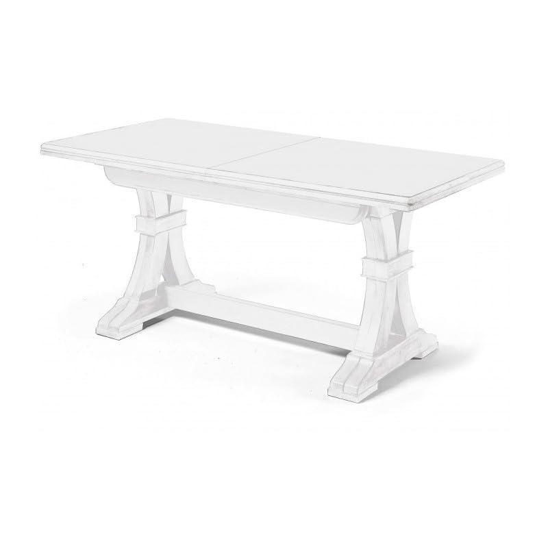 BIANCO OPACO O AVORIO TAVOLO FRATINO ALLUNGABILE A 360 x 100 IN LEGNO BIANCO OPACO O AVORIO ARTE POVERA 16 POSTI DA TAVERNETTA CUCINA SALONE HOME FURNISHING BUONOCORE