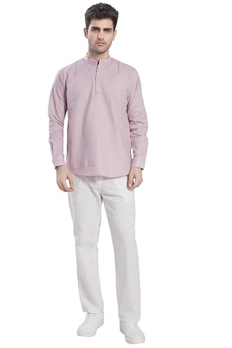 Image of DIVISIVE Men's Slim Fit Full Sleeves Cotton Short Kurta