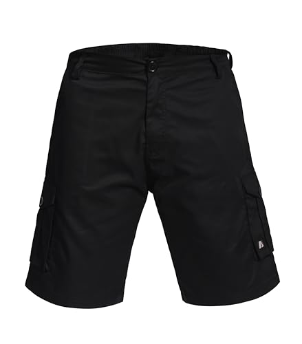 mymixtrendz Men Pro Builder Work Black Shorts Heavy Duty Safety Combat Cargo Summer Shorts Multi Pockets Durable Workwear
