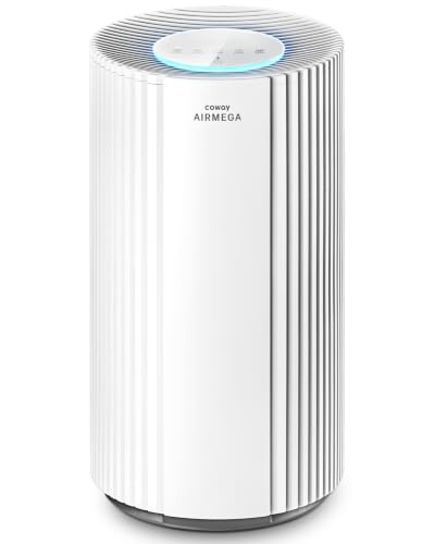 COWAY Air Purifier for Large Rooms CADR 713m/h Cleans 297m in 1 hour HEPA Filter for Smoke Allergies Pet Dander Odours PM10 Sensor Energy Saving Mode AIRMEGA 350 White