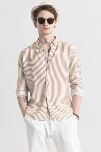Image of Men's Cotton Casual Printed Striped Stylish Shirt for Men