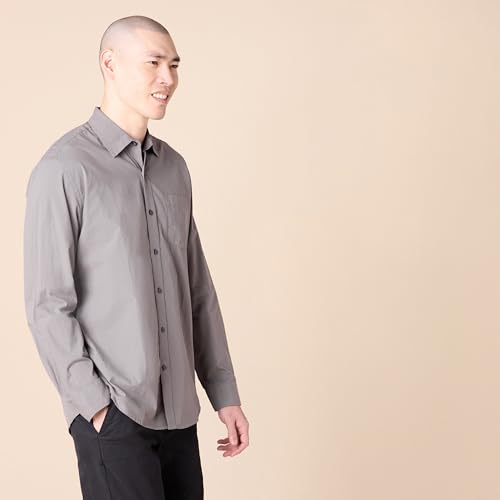 Image of Amazon Essentials Men's Regular-Fit Long-Sleeve Casual Poplin Shirt, Button Front, Business Casual, Collared