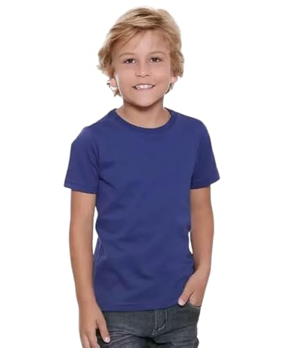 Camiseta Infantil Algodão Lisa Manga Curta Menino Menina Lisa Brincar Correr Estudar 2 ao 14 Cor:Mar