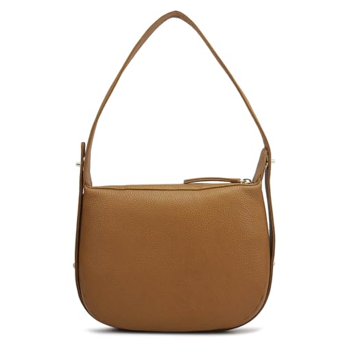 Image of Da Milano Women's Leather Shoulder Bag - Caramel