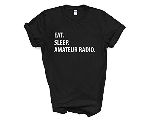 Fellow Friends - Amateur Radio T-Shirt, Eat Sleep Amateur Radio Shirt Mens Womens Gifts XX-Large Black