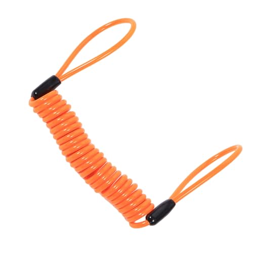 Eujgoov Candado de Disco con Cable en Espiral, Cable en Espiral de Acero para Motocicletas, Longitud Ajustable para Seguridad con Bloqueos de Disco, Perfecto para Bicicletas y Scooters (ORANGE)