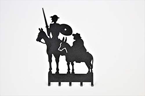 ARTESANIAROCA Cuelga Llaves de forja Original. Fabricado en España. De forja. Ideal para Las Llaves. con 5 Ganchos. (QUIJOTE Y Sancho) 17,5cm x 13cm Cover