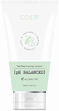 Face Cleanser - Gentle Foaming Skin Cleanser - Tea Tree Cleanser for Sensitive Skin - pH Balanced Gentle Face Cleanser - Hydrating, Oil Balancing Face Cleanser by COS.W