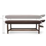 QUIRUMED WELLCORE Table de Massage Fixe en Bois avec Appui-Tête, 185-212 x 76 cm, Hauteur Réglable, Rembourrage 14 cm, avec Étagère Inférieure, Marron