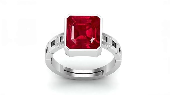Bague rubis rouge naturel 7 carats et cuivre plaqué or