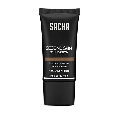 Second Skin Liquid Foundation by Sacha Cosmetics, Liquid Face Makeup to give Flawless Looking Skin, Medium Coverage, for All Skin Types, 1 oz, Perfect Spice
