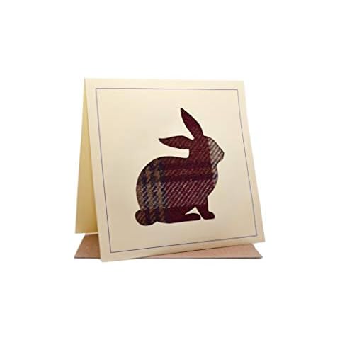Handmade Rabbit Tweed Tartan Greeting Card Cover