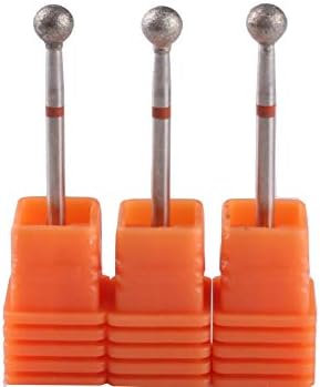 3pcs 5mm Ball Head Cuticle Clean Drill Bits, Diamond Nail Bits