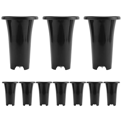 10 Pièces Pots de Pépinière de Plantes Profondes en Plastique, Pots D&rsquo; Hauts et Stables Épais, Pots de Conteneurs de Plantes de Semis Hauts Réutilisables, Profonds