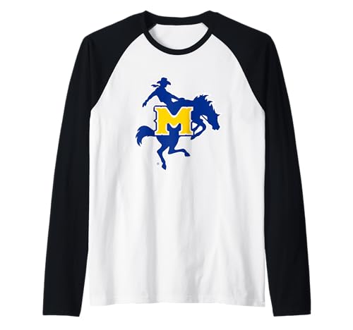McNeese State Cowboys Icon Logo Officially Licensed Raglan Baseball Tee
