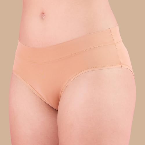 Image of NYKD Women's Ultimate Comfort and Flexibility: Elastic-Free Stretch Panties that Adapt and Delight, Mark-Free Waistband | Slip On | Mid Waist | Full Coverage | Solid - NYP342