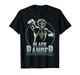Power Rangers Black Ranger Karate Action Circle Portrait V2 T-Shirt Small