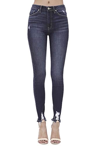 Kan Can Women's High Rise Skinny Jeans (Dark, 5)