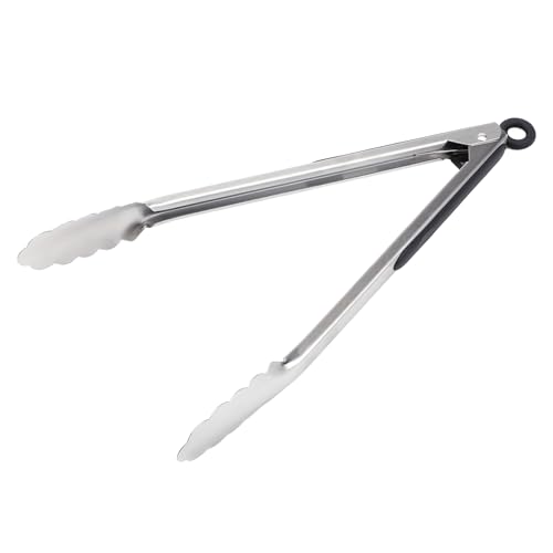 Amig - Grillzangen - 34,5 cm - Silber - Edelstahl - Küchen- und Grillutensil mit festem Griff und bequemer Handhabung - Mod. AM33