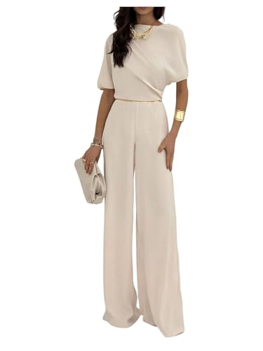 Floerns Women's Two Piece Sets Business Casual Outfit Dolman Sleeve