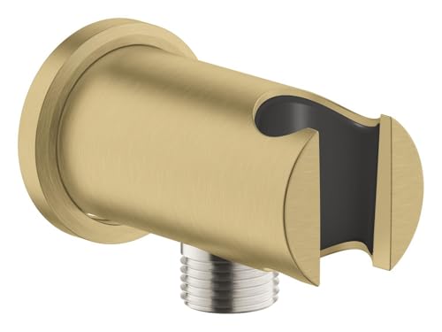 GROHE Vitalio, Wandanschlussbogen mit Duschkopf Halterung (Standardanschluss 1/2", passend für alle Standard Duschbrausen, langlebige Oberfläche, Wandmontage), gold, 26658GN0