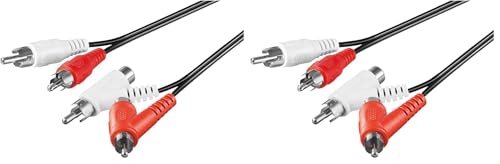 goobay 50214 Câble de Connexion Stéréo, Cinch avec Capacité D'Acheminement, 1.5m Longueur de Câble (Lot de 2)