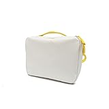 EKOBO Utensilientasche aus recycelten PET-Trinkflaschen, 20 x 15 x 7 cm, Kulturtasche, Koffer-Organizer, Reiseapotheke, für Ladekabel, Spielzeug, Stifte, Kosmetik etc. (White/Lemon)