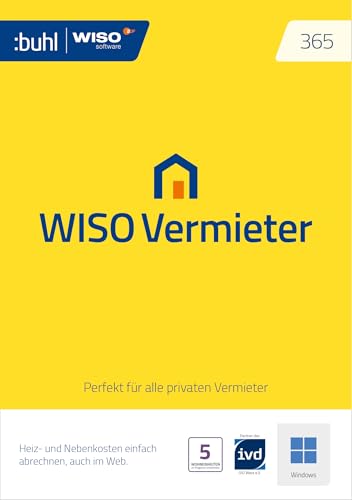 WISO Vermieter 365 | Aktuelle Version | Alle Abrechnungszeiträume | Nebenkosten und Heizkosten korrekt abrechnen | Für private Vermietung | Web-Version inkl. Windows Download |
