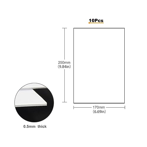 ABS1705 10pcs 0.5mm Thickness 170mm x 250mm White Polystyrene Sheets 9.84'' x 6.69'' ABS Styrene Sheets for Model Train Layout (0.5mm-10pcs) - Image 5