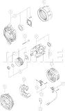 Parapolvere: con parapolvere Alternatore trifase Iskra – Mahle MG36/Mahle aan5310 (Bosch: 0123515500, 0123515501, 0123515502, 0124615029, 0986047210)