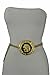 Women Western Fashion Belt Hip Waist Gold Metal Chain Lion Medallion Buckle M L XL