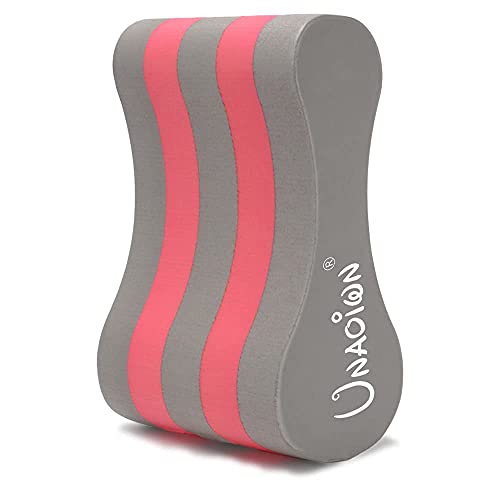 UNAOIWN Pull Buoy EVA 5-Layer Leg Float for Swimming Kids Pool Training Aid and Swimming Stroke for Children, Adults and Beginners, Grey