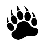 WSQ Grizzly Bear PAW Print 2-Pack Vinyl Decal Sticker Premium Quality Vinyl Black for Car Bumper Truck Van SUV Window Wall Boat Cup Tumblers Laptop or Any Smooth Surface Size 3 Inches