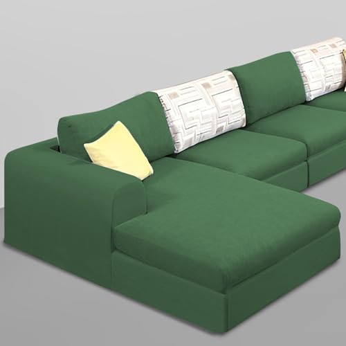 Image of Koza LHS 6 Seater L Shape Sofa Set for Living Room (Green Fabric) Premium Fabric Sofa