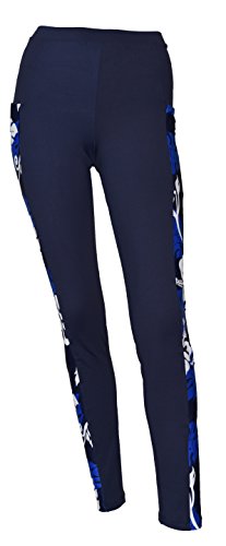 Private Island Women UPF 50+ Side Pockets Long Leggings Pants Swim Beach Swimsuit Rash Guard Bathing Bottom (XS, Navy BW)