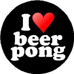 I Love Beer Pong 1.25" Pinback Button Badge / Pin (heart)