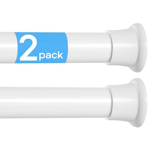 Image of MEXAU 2 Pack Spring Tension Curtain Rods 31-62 In White Shower Curtain Rod