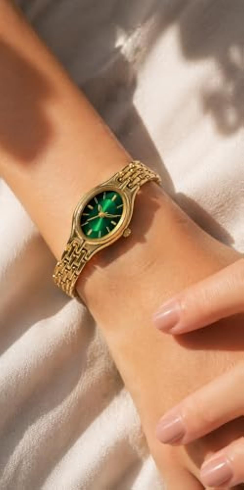 Women's 23K Gold Plated Bracelet Watch with Cherry Dial