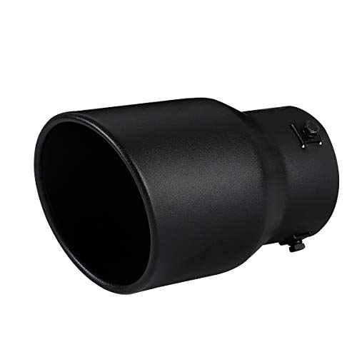 Exhaust Tip 2.5-3 inch inlet clamp adjustable Black Stainless Steel