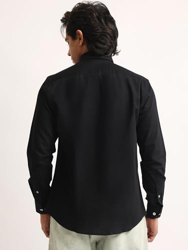 Image of MANIAC || Mens || Solid || Collared Neck || Full Sleeve || Oxford || Linen Blend Fabric || Shirt