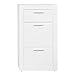 Produktbild trendteam Garderobe Schuhschrank Hängeschrank Hängekommode Kito, 58 x 104 x 37 cm in Korpus Weiß, Front Weiß Glanz mit Schubkästen und Schuhkipper