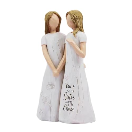 Qianly Estátua de amizade para meninas, figura de mesa, decoração para casa, lembrança de festa, mel